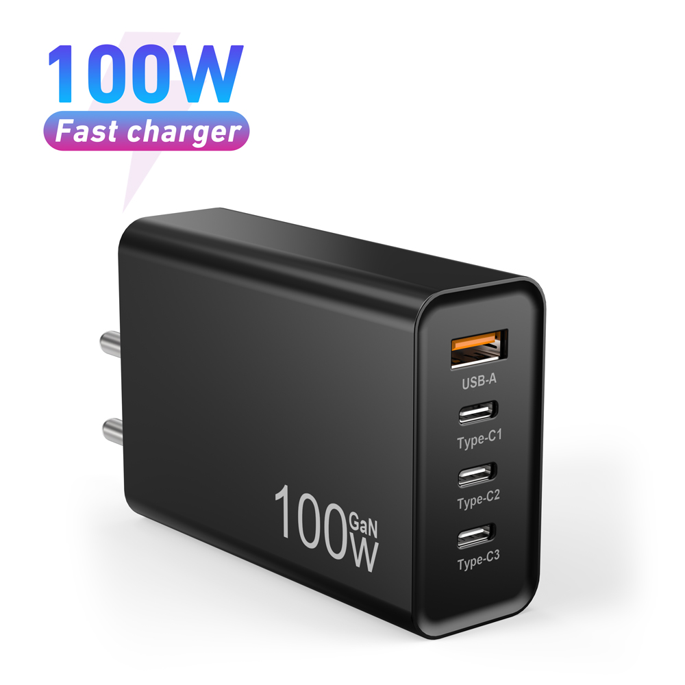 Adaptador de energia para carregador de parede compacto dobrável GaN carregador USB C 100W