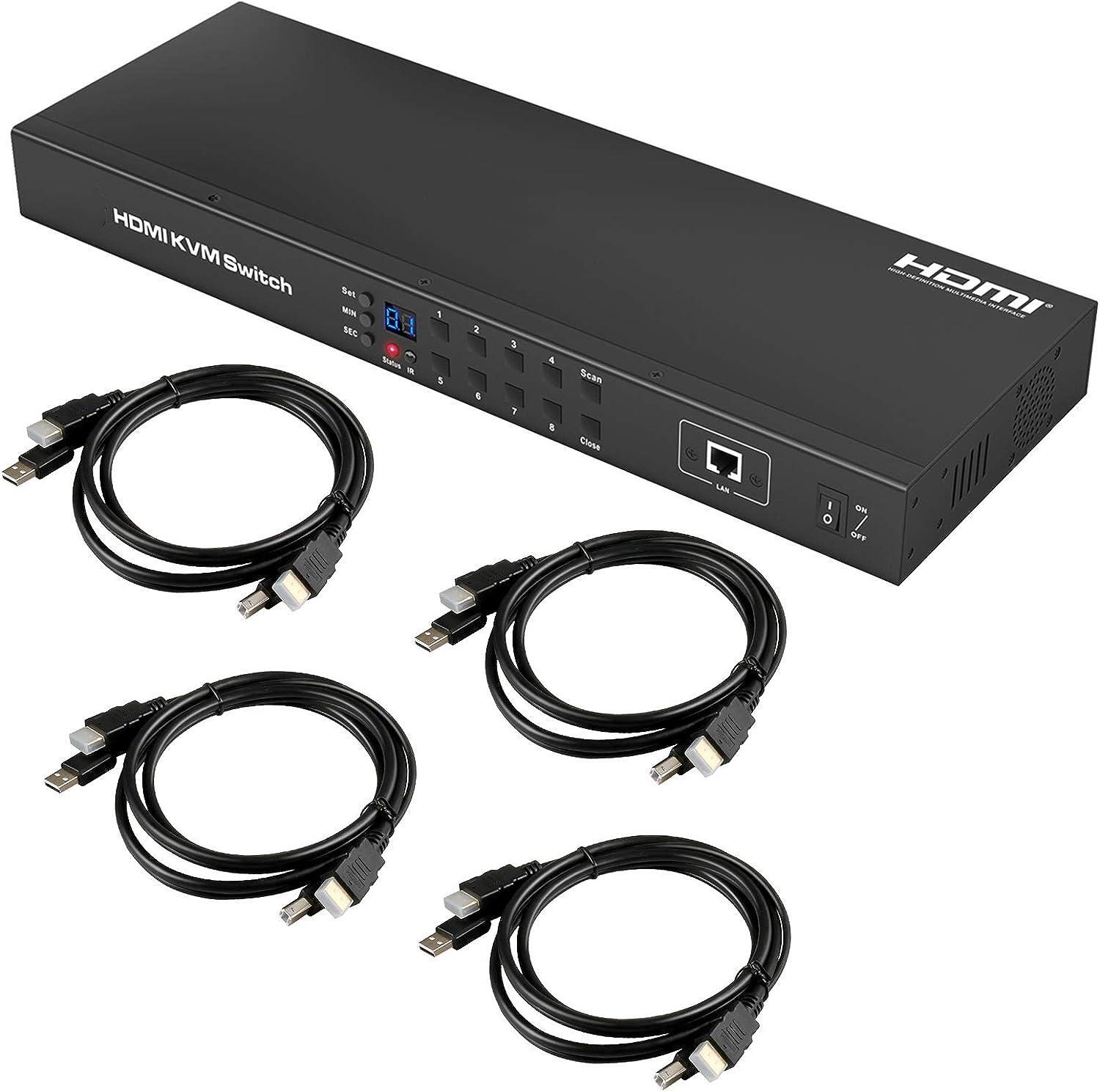 Switch KVM HDMI 8X1 personalizado de 8 portas