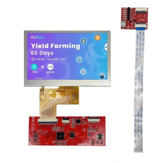 Painel resistivo Lcd Tela capacitiva Lcd Resolução 480*272 Módulo de interface Hmi de exibição Tft Lcd de 4,3 polegadas