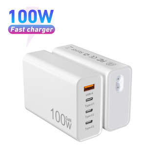 Carregador de parede usb c, 100w pd 3.0 pps 4 portas gan iii carregador rápido tipo c estação de carregamento adaptador de energia dobrável bloco de carregador de viagem